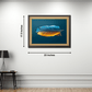 Vibrant Blue And Orange Feather Wood Print Wall Art 23x17.5 Inches