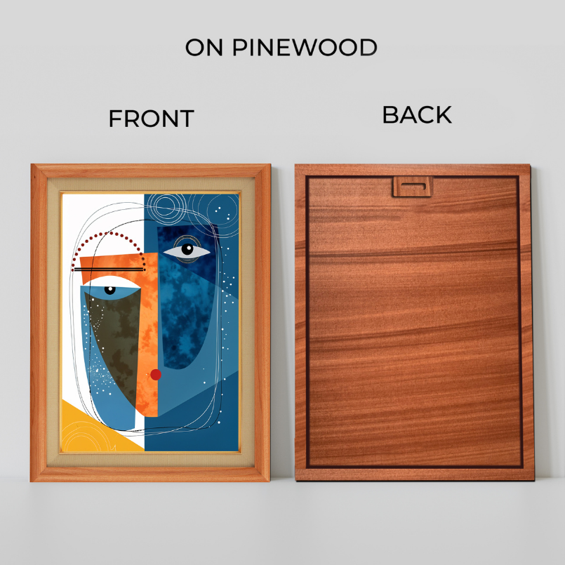 Face Abstract Wood Print Wall Art 18x23 Inches