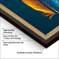 Vibrant Blue And Orange Feather Wood Print Wall Art 23x17.5 Inches