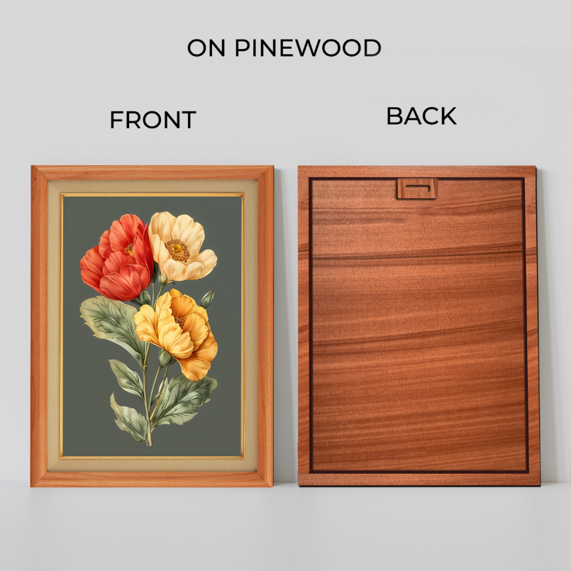 Colorful Flowers Wood Print Wall Art 18x23 Inches