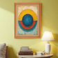 Engraved Concrete Circle Wood Print Wall Art 18x23 Inches
