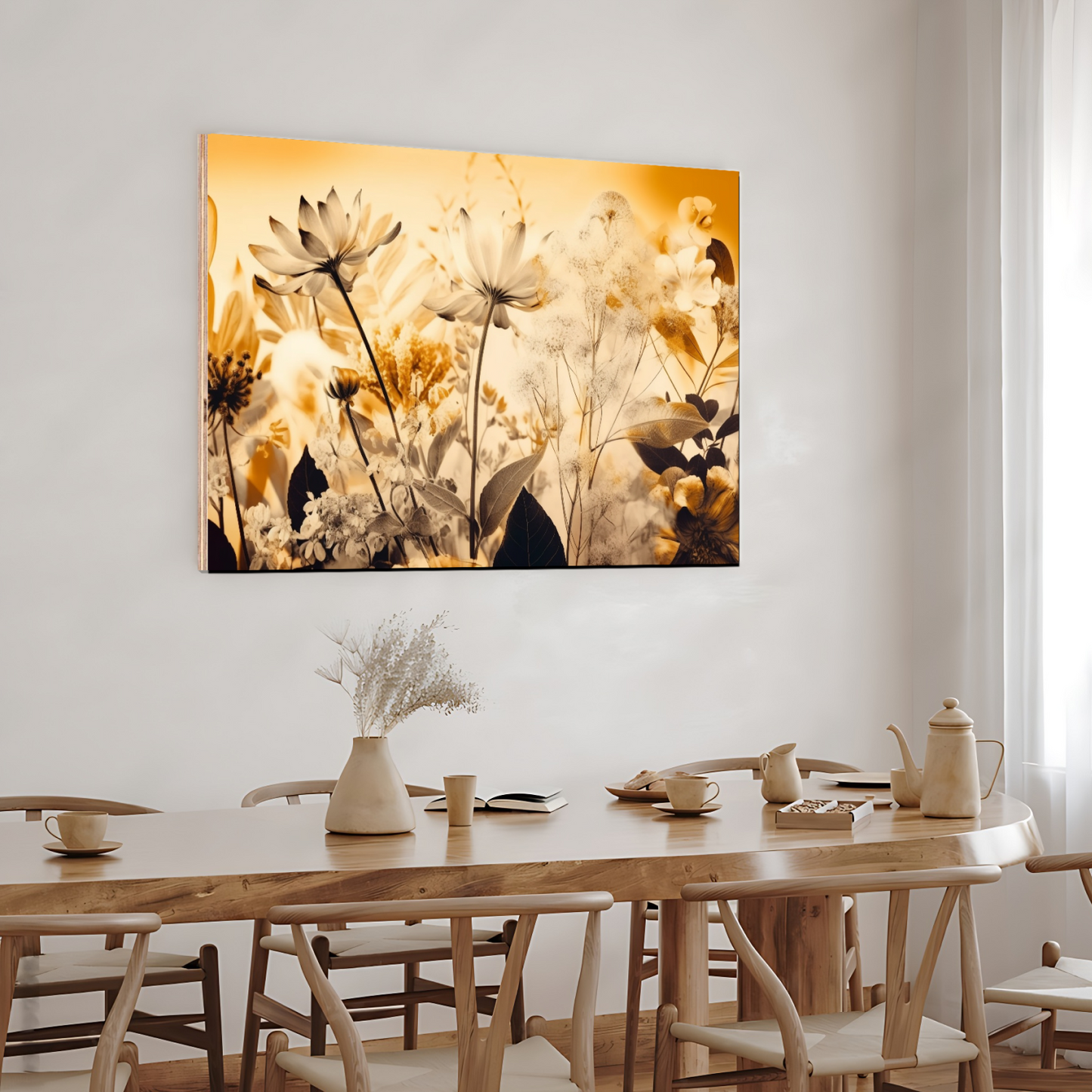 White Flowers Luxury Wall Art Painting