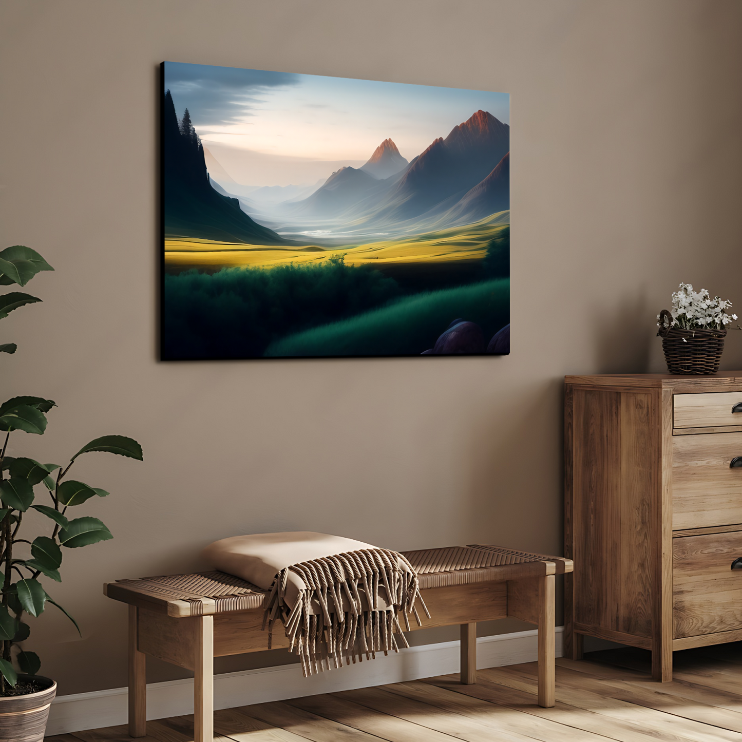 Beautiful Blue Nature Landscape Luxury Wall Painting