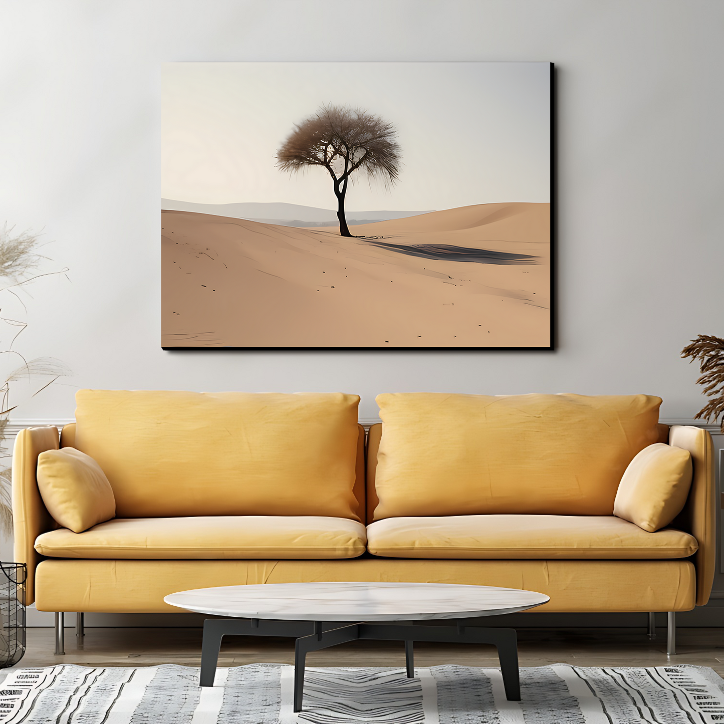 Tree In Desert Motivational Positive Luxury Wall Art Painting