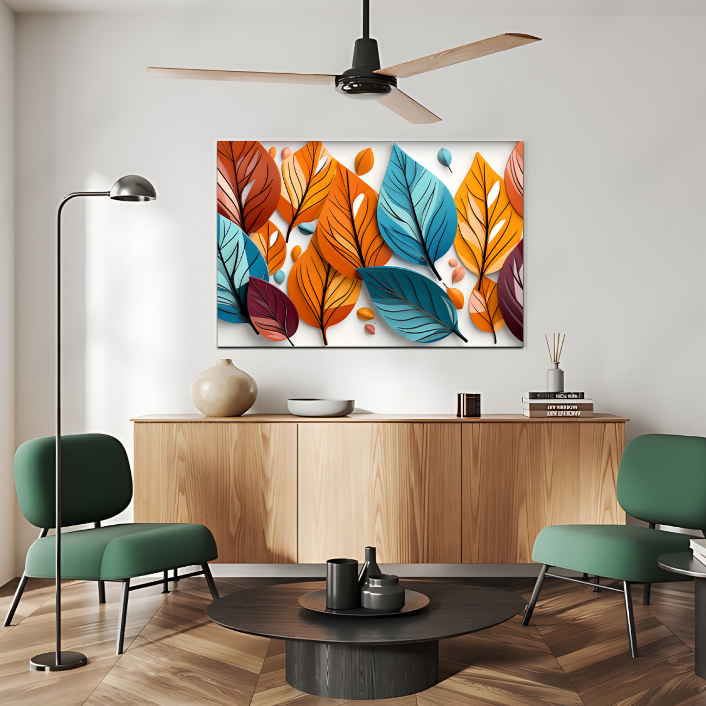 Colorful Leaves Luxury Wall Art Painting