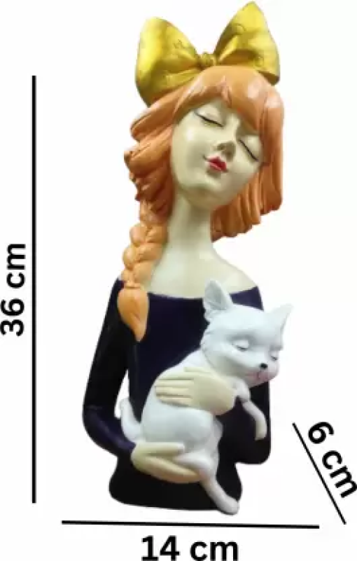 Girl With Cat Decorative Showpiece