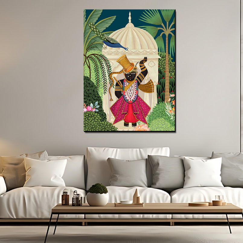 Shrinath Ji Pichwai Wood Print Wall Art