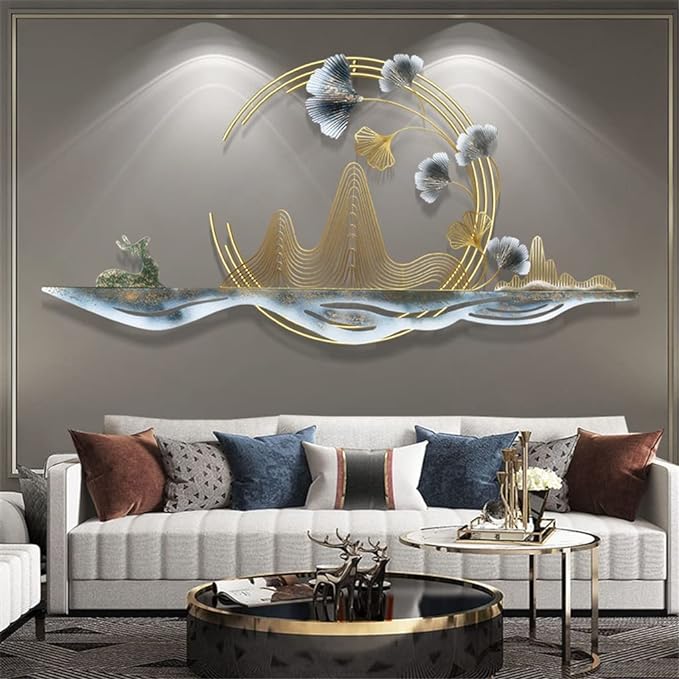 3D Ginkgo Leaf Luxurious Metal Wall Art