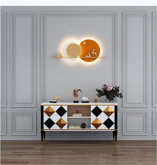 Moon Deer 3D Lamp Metal Wall Art