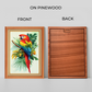 Colorful Parrot Bird On Branch Wood Print Wall Art 18x23 Inches