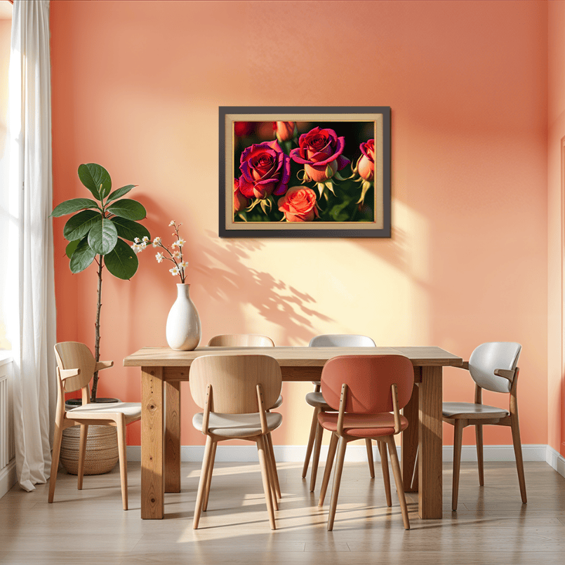 A Bouquet of Roses Wood Print Wall Art 23x17.5 Inches