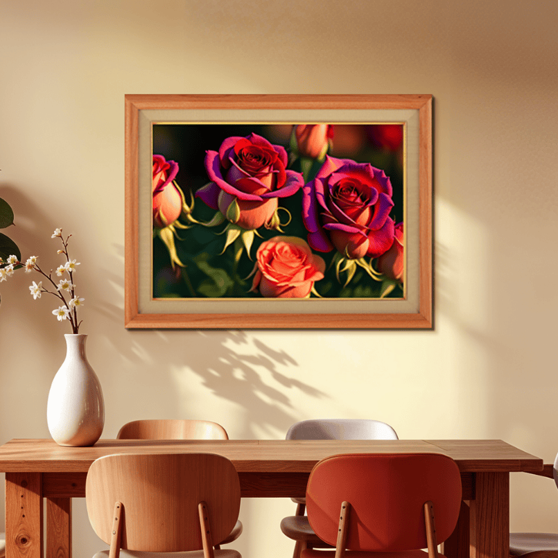 A Bouquet of Roses Wood Print Wall Art 23x17.5 Inches