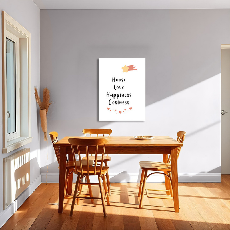 House Love Happiness Cosiness Wood Print Wall Art