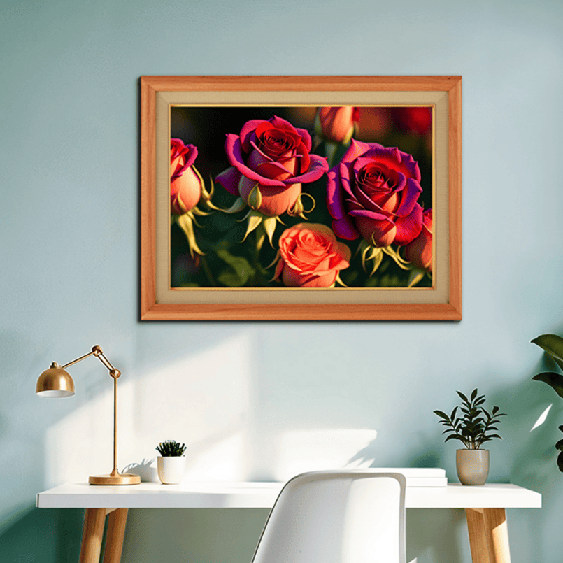 A Bouquet of Roses Wood Print Wall Art 23x17.5 Inches