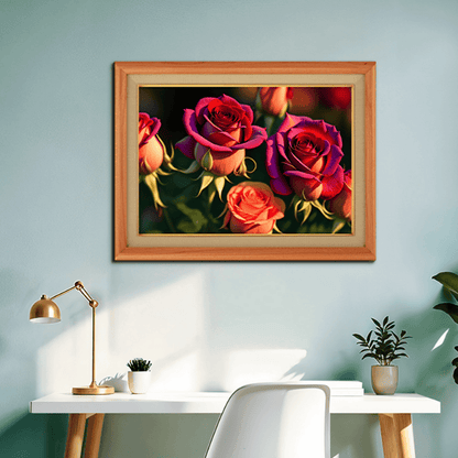 A Bouquet of Roses Wood Print Wall Art 23x17.5 Inches