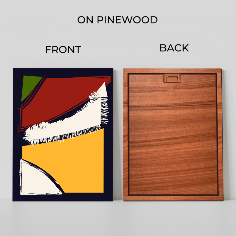 Set Of Three Abstract Line Wood Print Wall Art 18X23 Inches