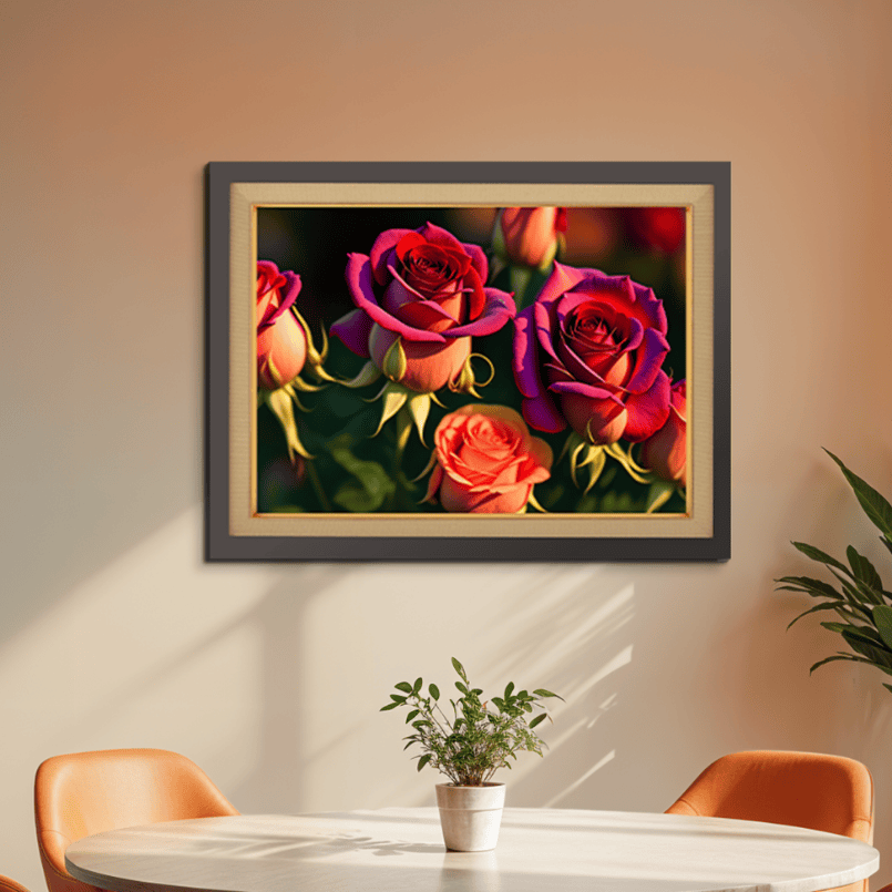 A Bouquet of Roses Wood Print Wall Art 23x17.5 Inches