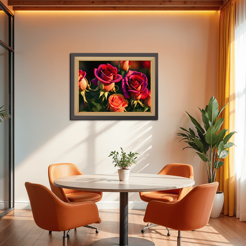 A Bouquet of Roses Wood Print Wall Art 23x17.5 Inches