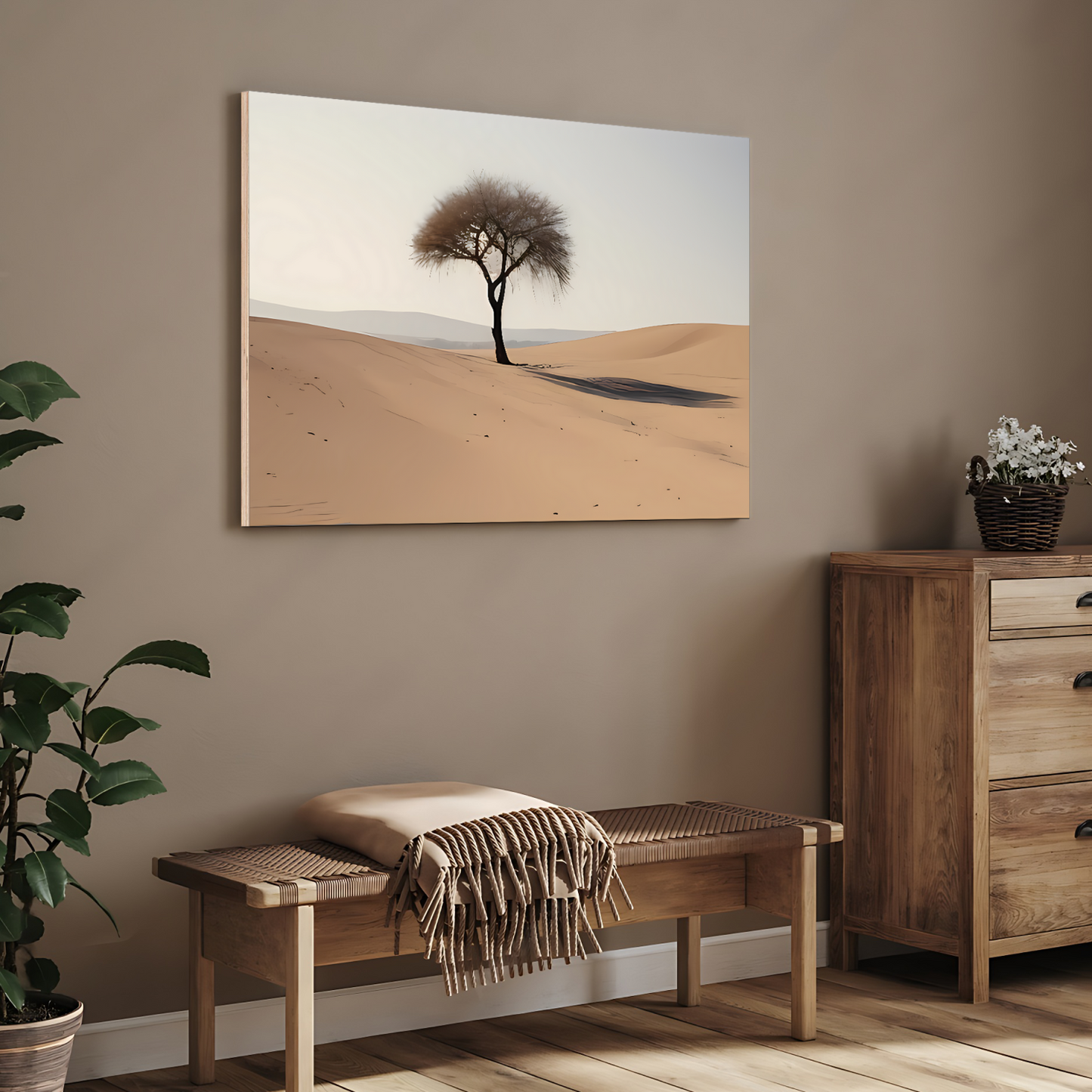 Tree In Desert Motivational Positive Luxury Wall Art Painting