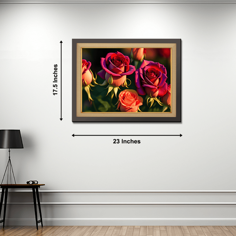 A Bouquet of Roses Wood Print Wall Art 23x17.5 Inches