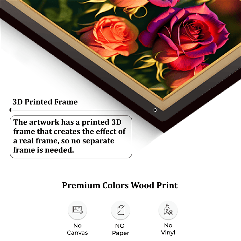 A Bouquet of Roses Wood Print Wall Art 23x17.5 Inches