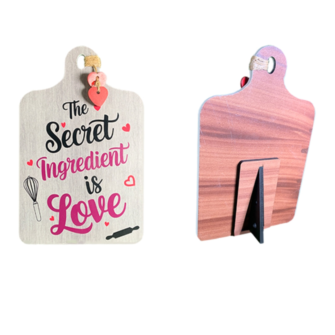 Chalk my Theme  Wooden Wall Hanging and Decorative item (the Secret Ingredient is love)