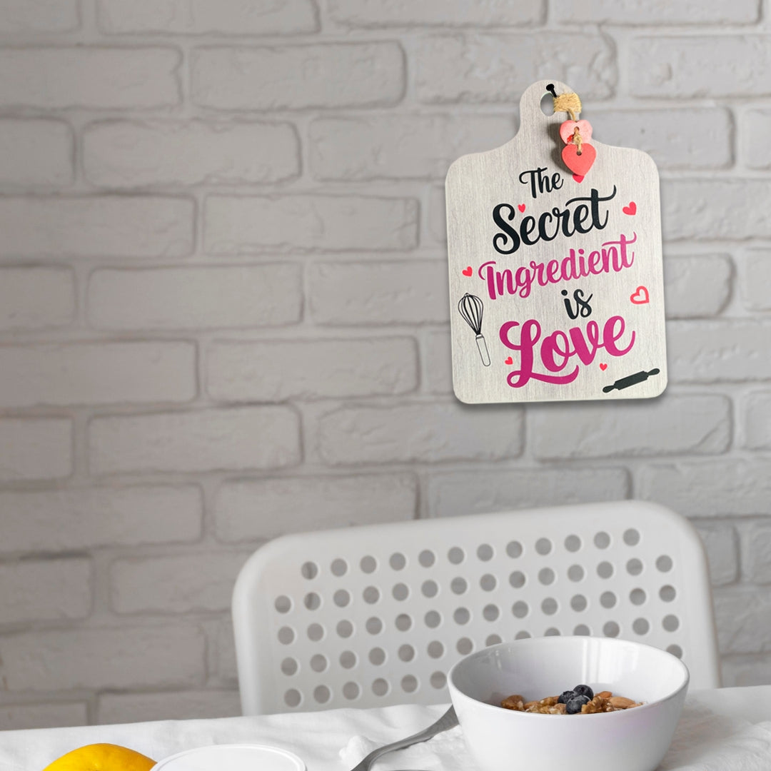 Chalk my Theme  Wooden Wall Hanging and Decorative item (the Secret Ingredient is love)