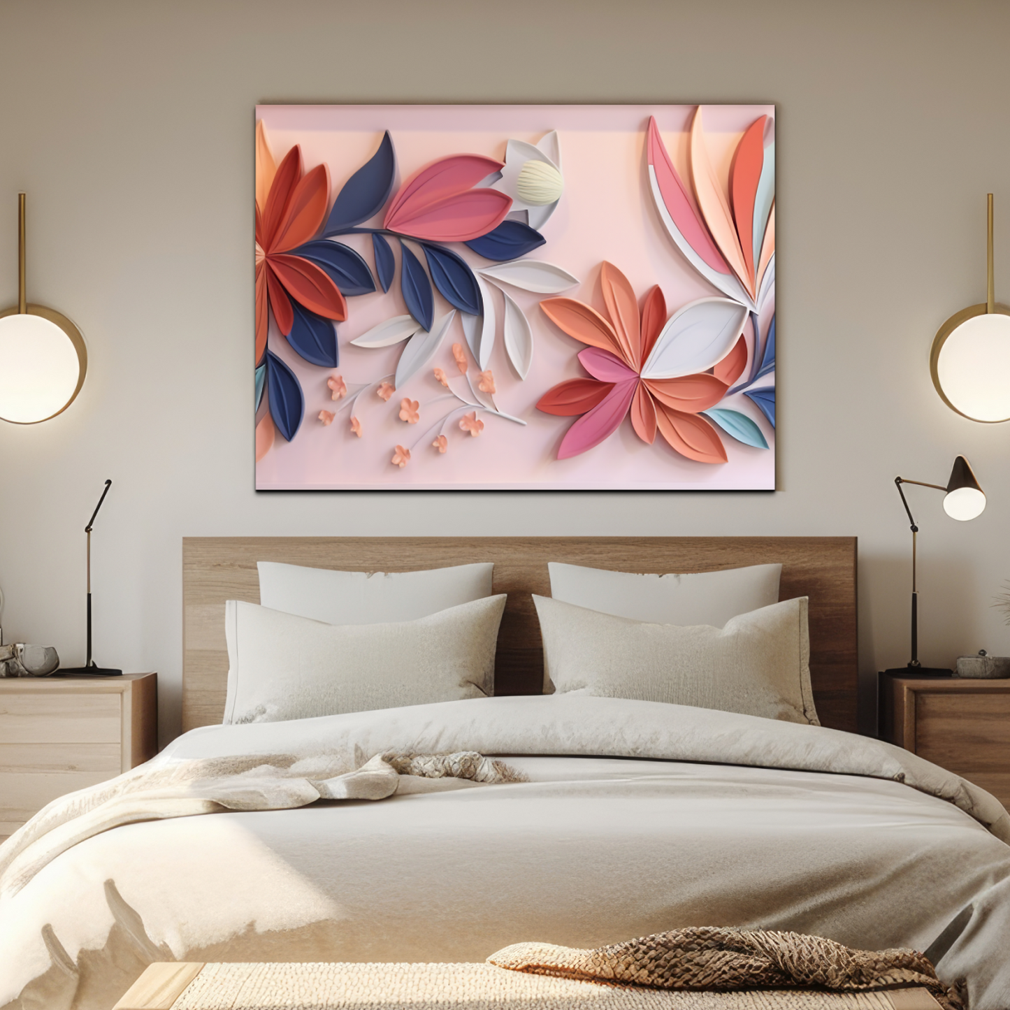 3D Colorful Flowers Luxury Wall Art Painting