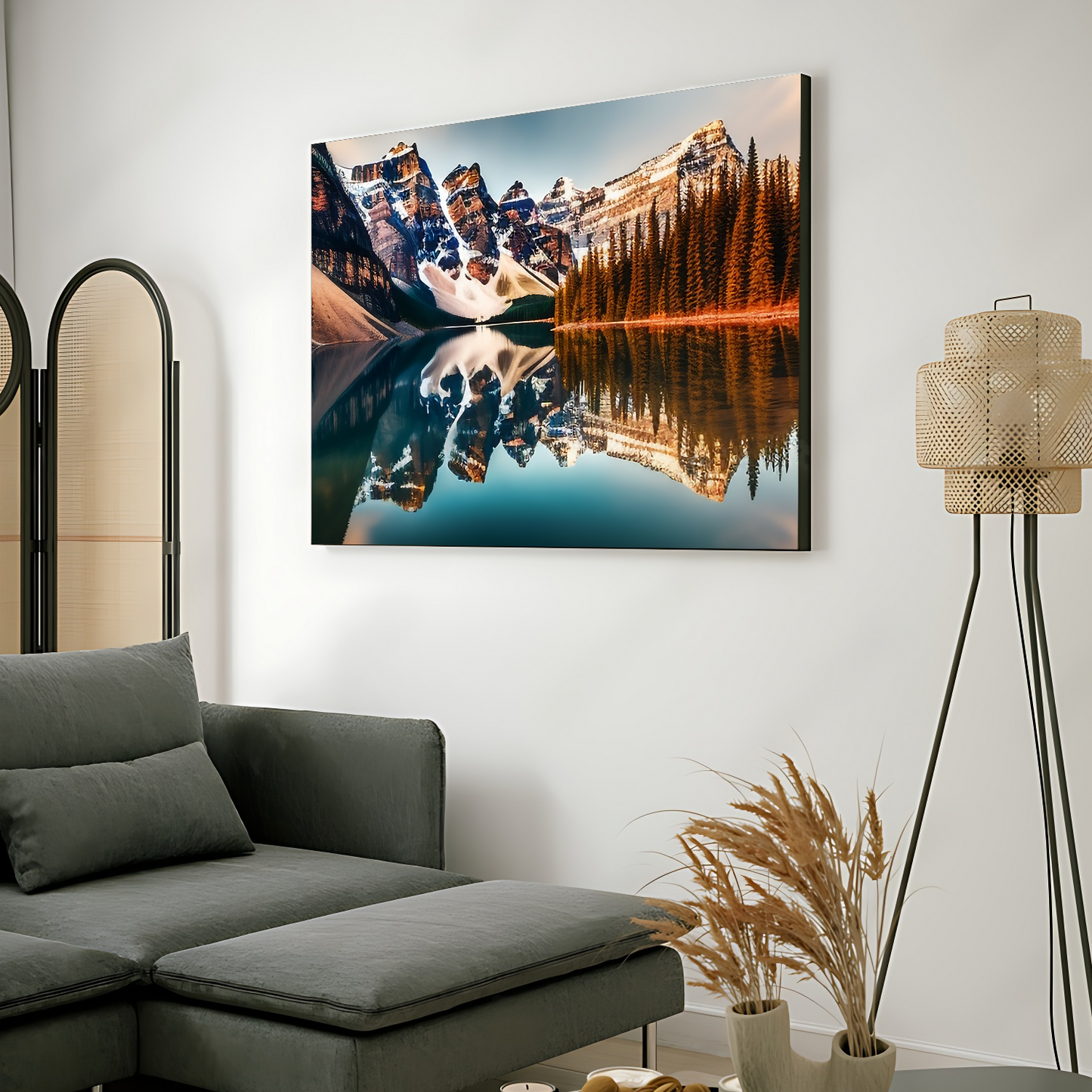 Mountains Mirror Nature Landscape Luxury Wall Art Painting