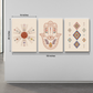 Hamsa Evil Eye Protector Wood Print Wall Art Set of 3