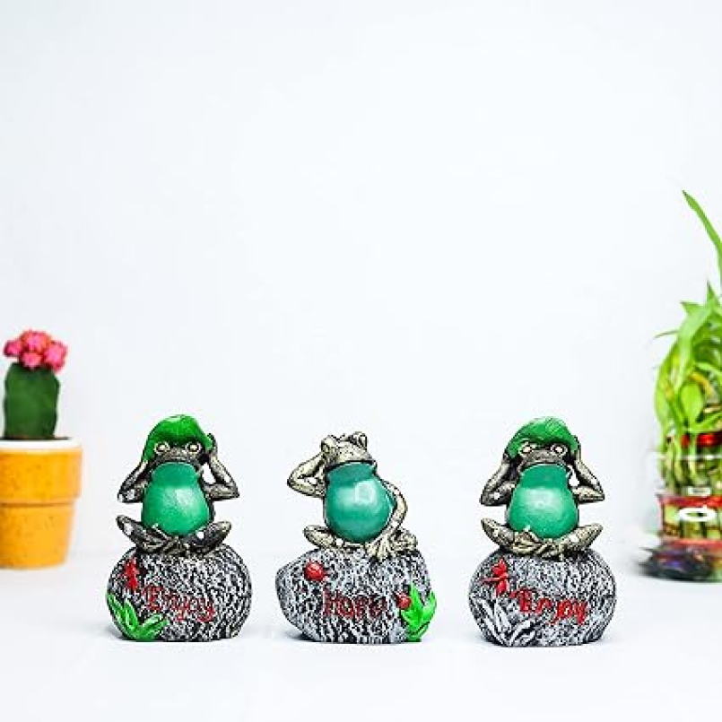 Set of 3 Frogs Statue Showpiece for Home Décor