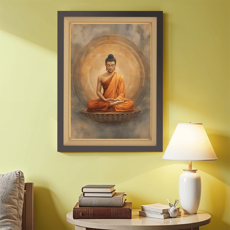 Buddha In Meditation Wood Print Wall Art 18x23 Inches