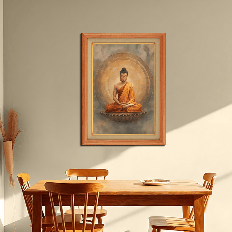 Buddha In Meditation Wood Print Wall Art 18x23 Inches