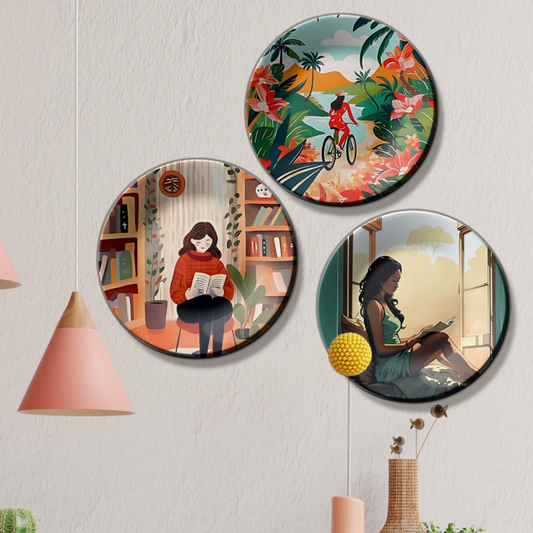 Set of 3 Women Theme Wall Plates Décor for Feminine Empowerment in Home Decor