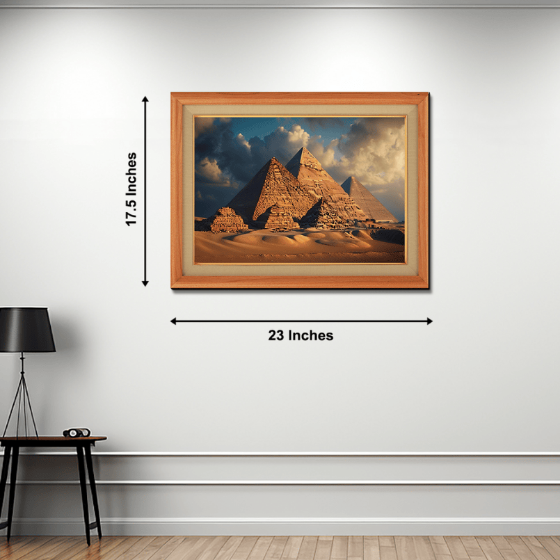 Egyptian Pyramid World Heritage Wood Print Wall Art 23x17.5 Inches
