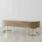 Large Velvet Ottoman Beige