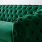 Luxurious Emerald Velvet 2-Seater Sofa - Gold Legs
