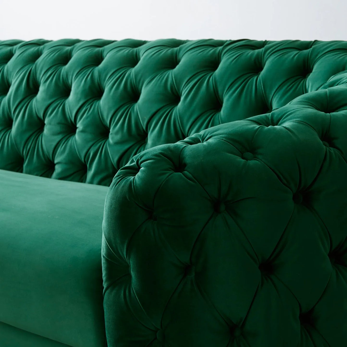 Luxurious Emerald Velvet 2-Seater Sofa - Gold Legs