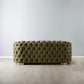 Luxurious Olive Green Velvet 2-Seater Sofa Gold Legs