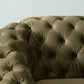 Luxurious Olive Green Velvet 2-Seater Sofa Gold Legs
