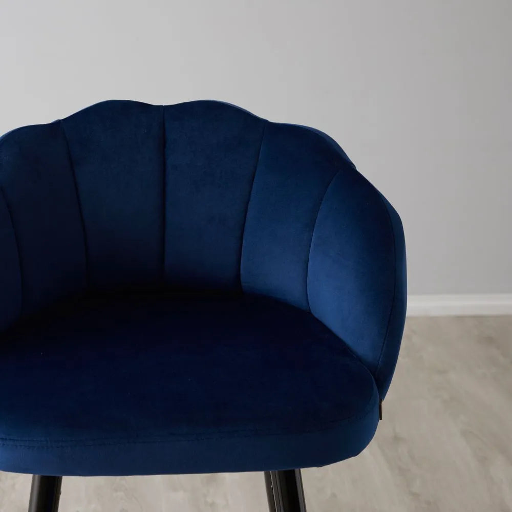 Luxurious Contemporary Velvet Barstool Blue