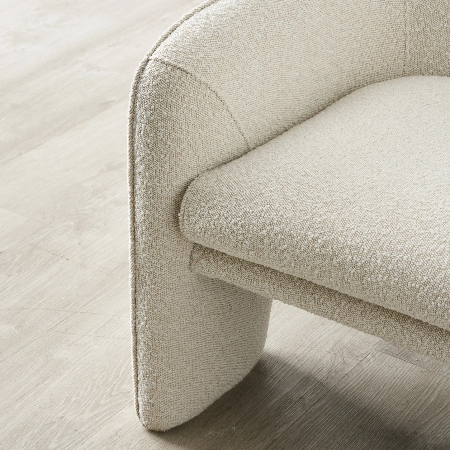 Mid-Century Modern Premium Velvet Armchair Cream