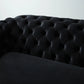 Luxurious Black Velvet 3-Seater Sofa - Black Nickel Legs