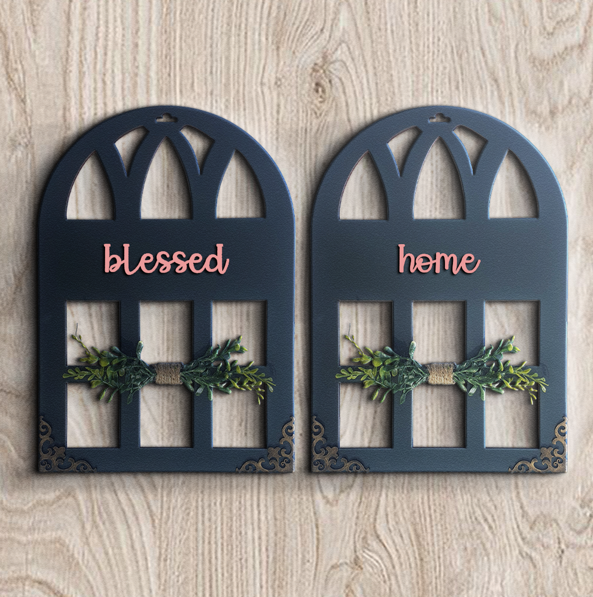 Blessed Home Quote Window Wall Art Set Of 2