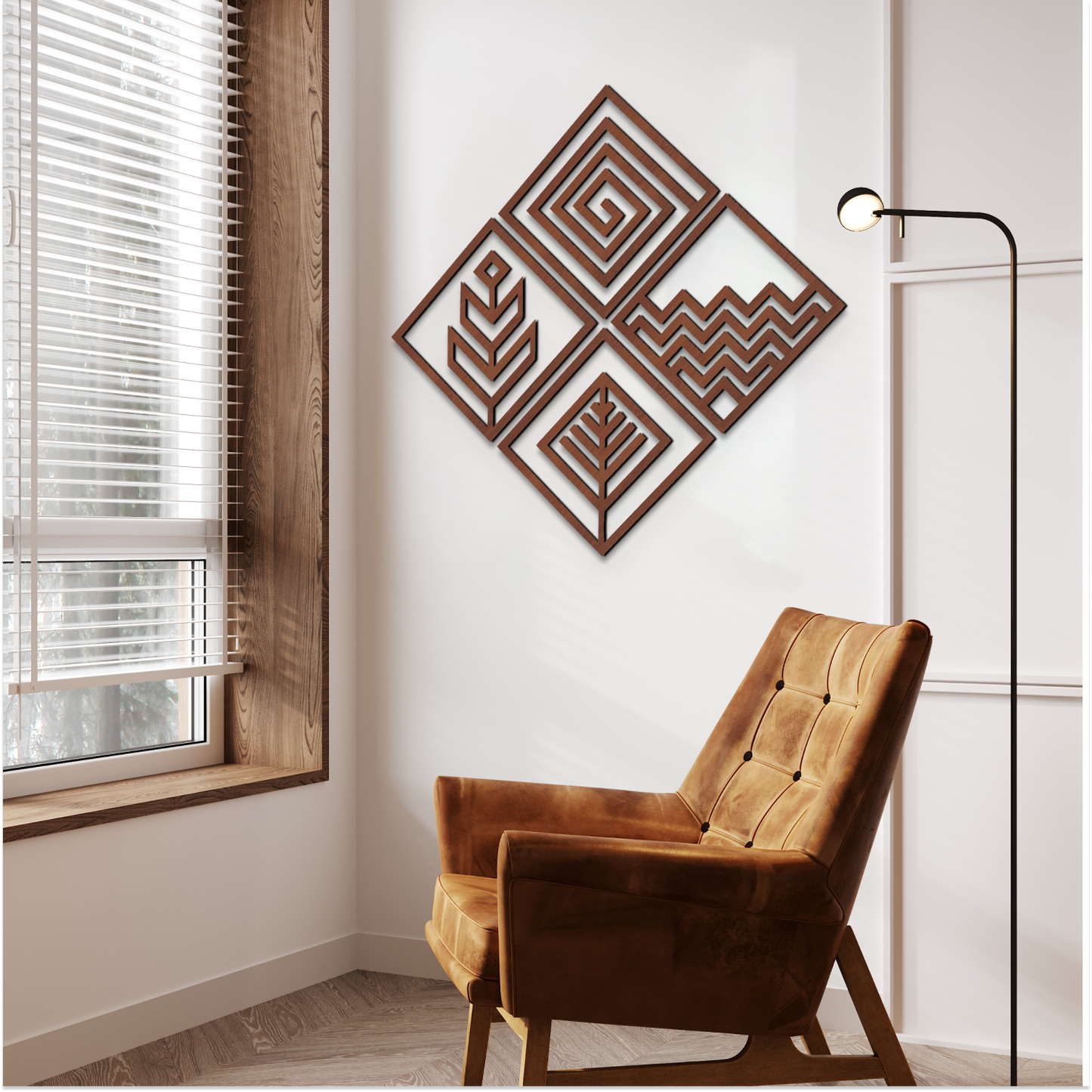 2 in 1 Four Elements Wooden Wall Art Set of 4