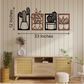 2 in 1 Cactus Wooden Wall Hanging Art Wall Sculpture Set of 4