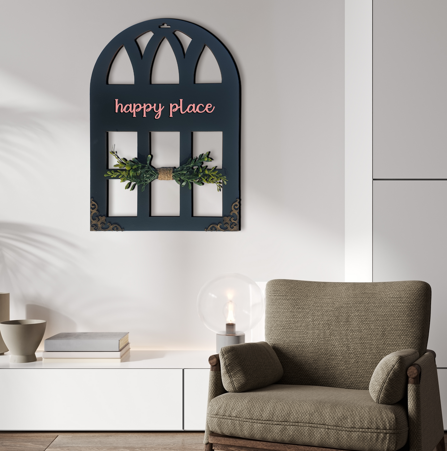 Happy Place Window Wall Art