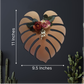 3D Palm Leaf with Roses Wooden Art