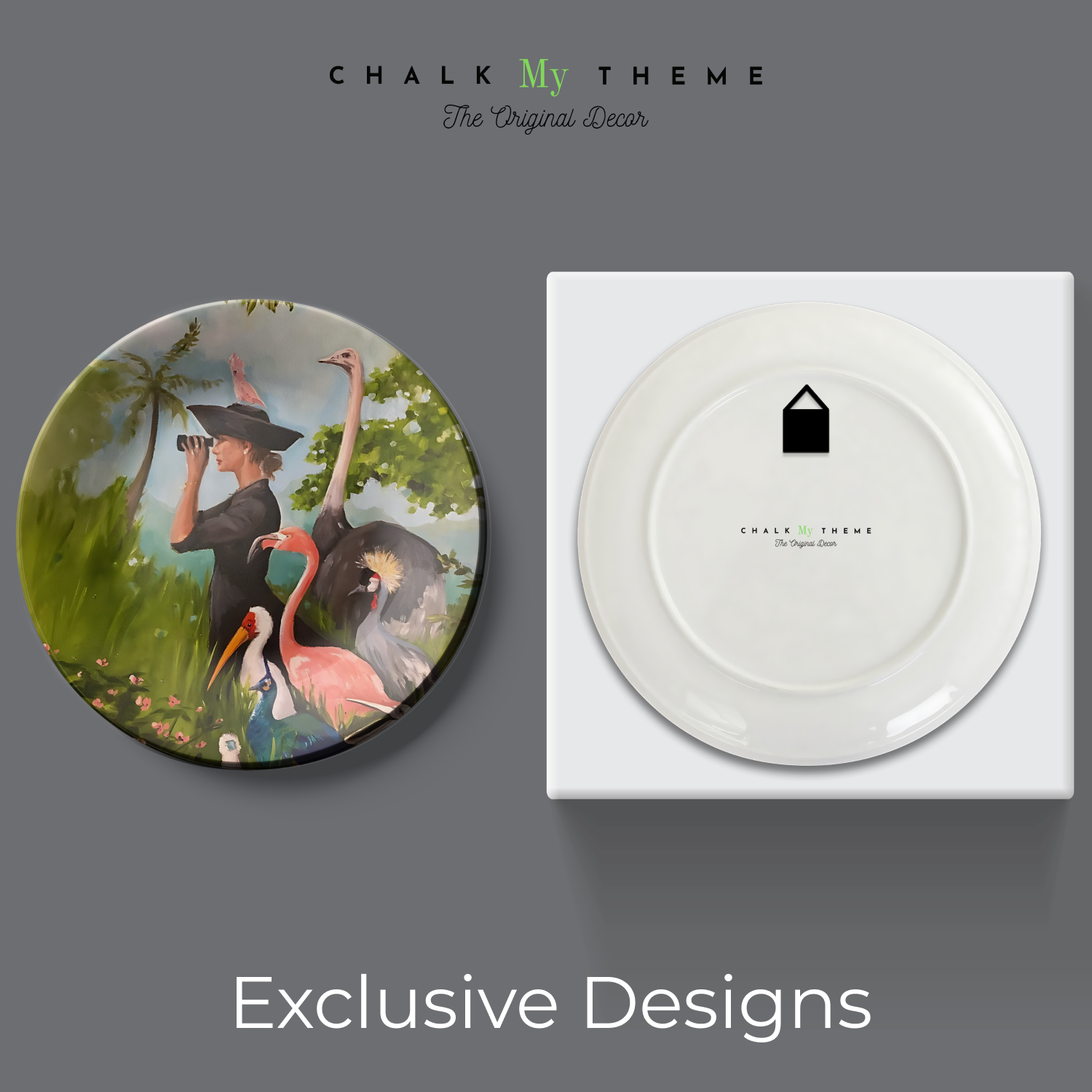 binocular lady hanging plates wall decor