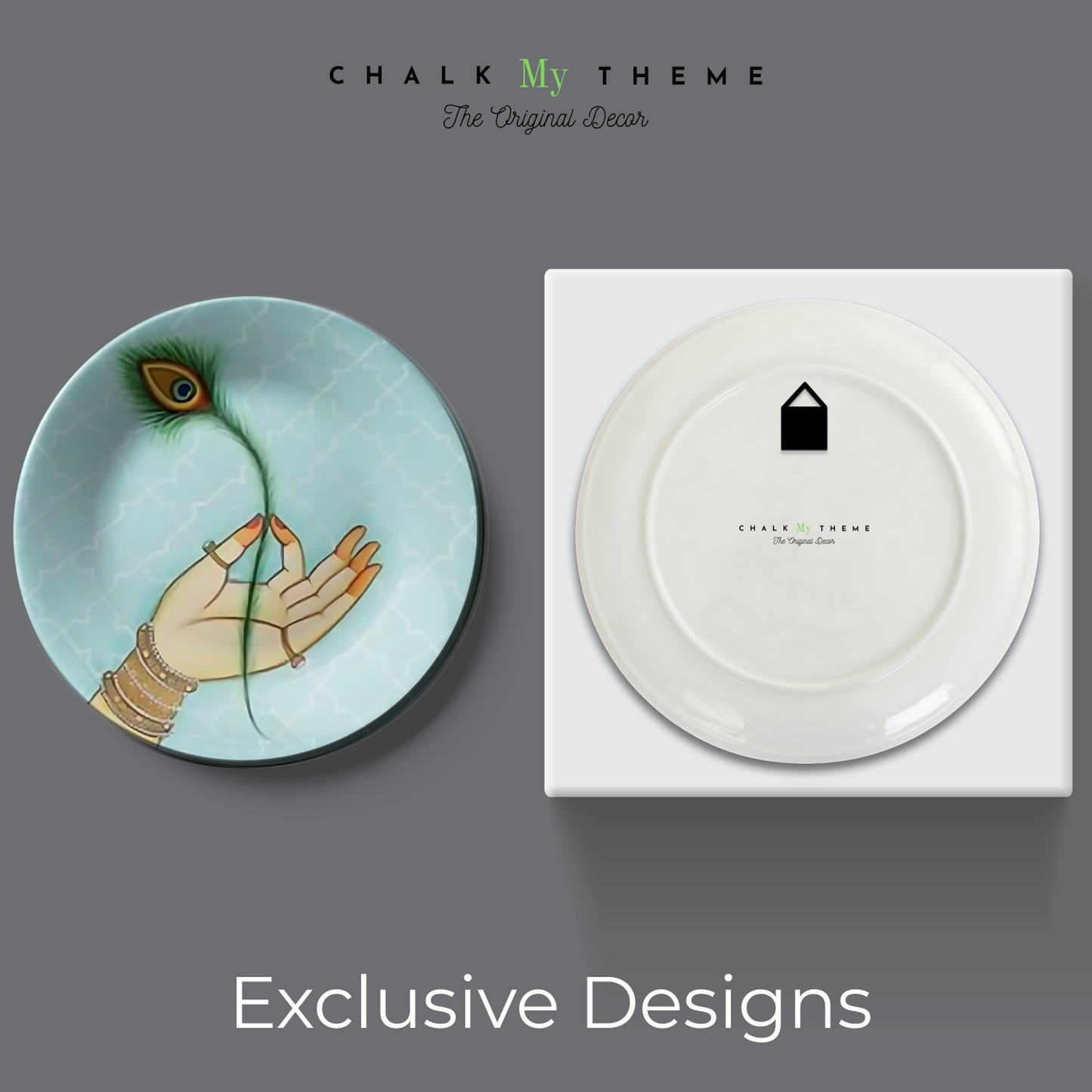 decorative set of 6 unique designs wall plates for gift